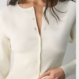 Aritzia Ivory Button-Up Cardigan